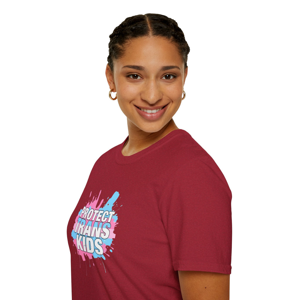 Protect Trans Kids Unisex Softstyle T-Shirt - Supportive LGBTQ+ Apparel