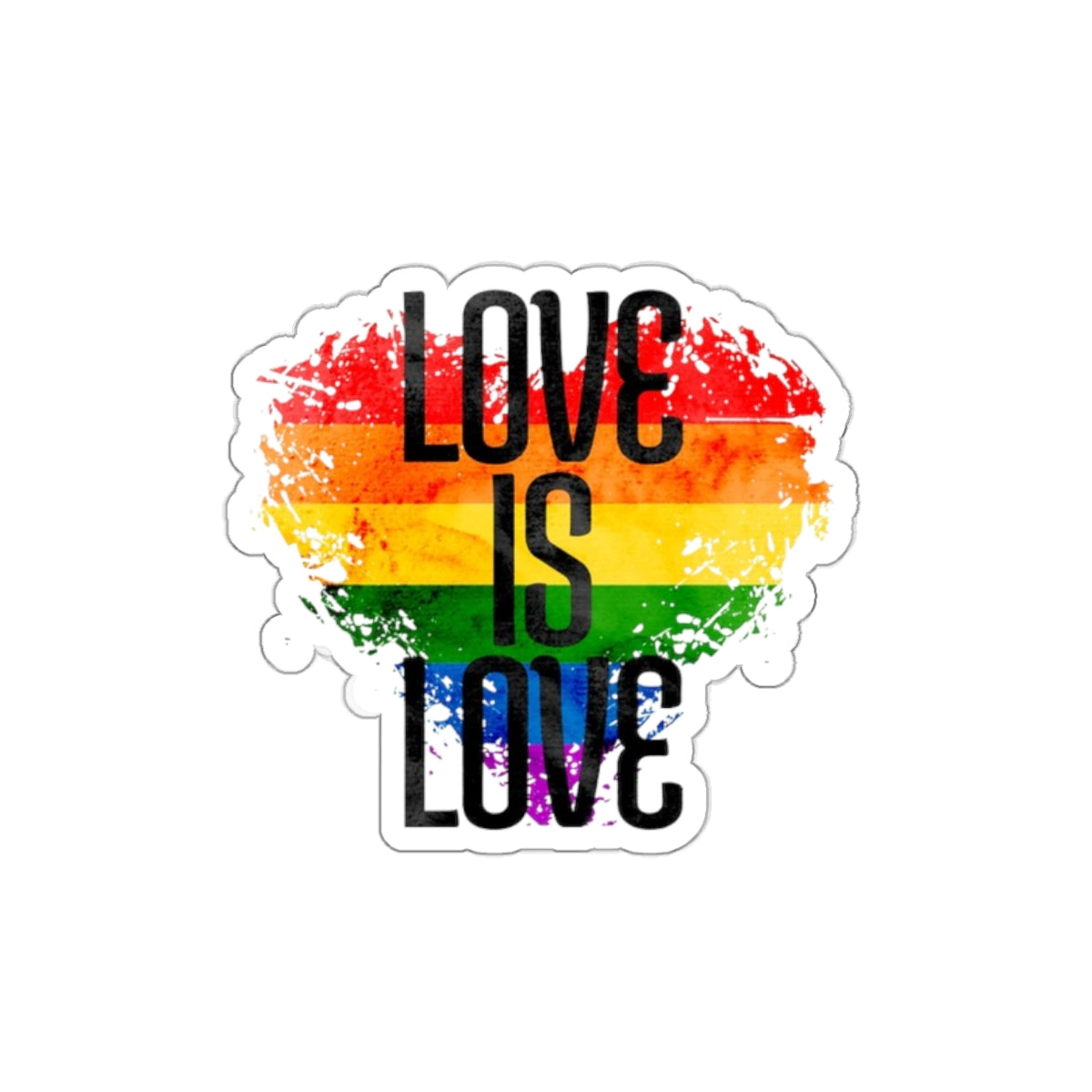 Die-Cut Stickers - Love is Love Rainbow Heart