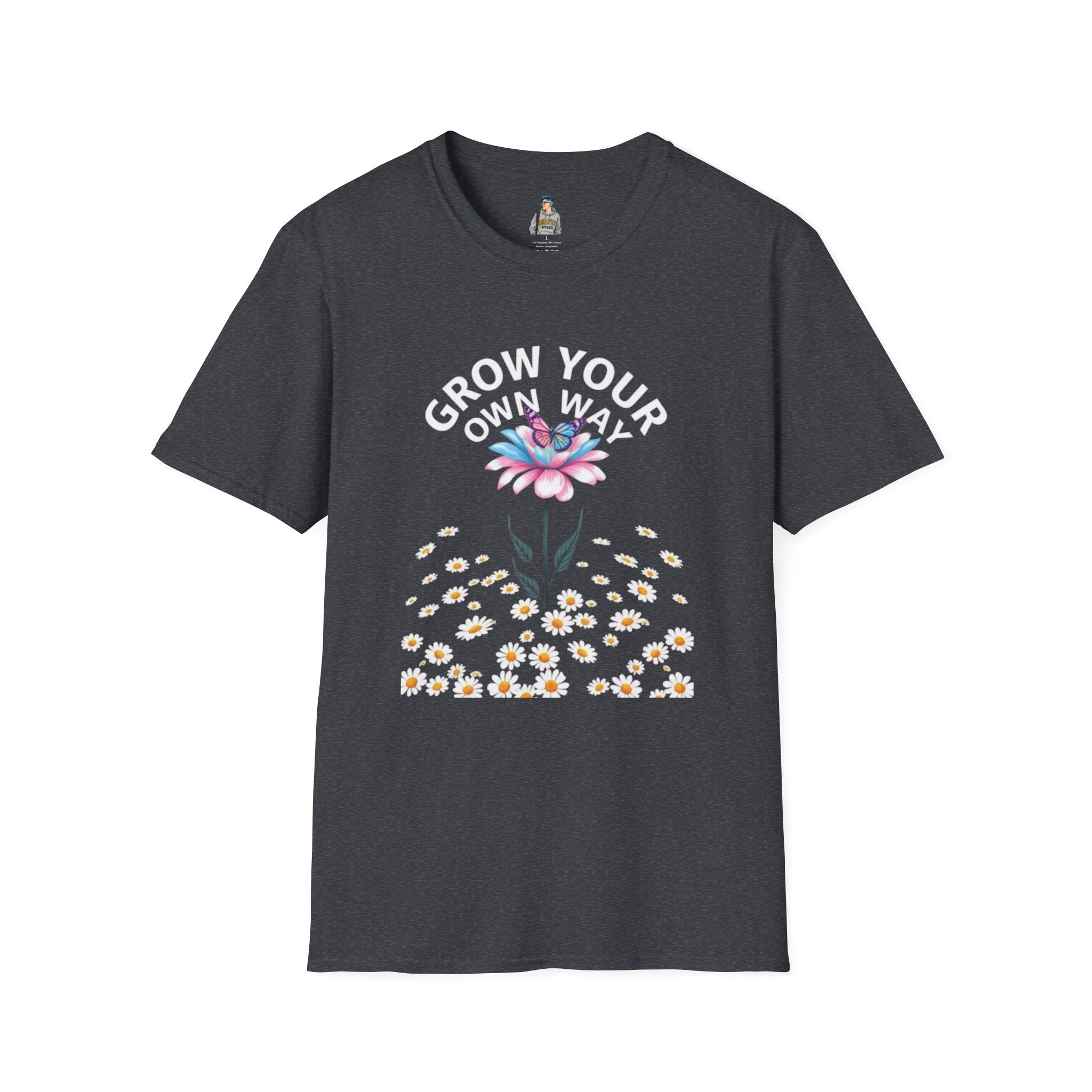 Grow Your Own Way Trans Pride Unisex T-Shirt - Floral Design for Garden Lovers