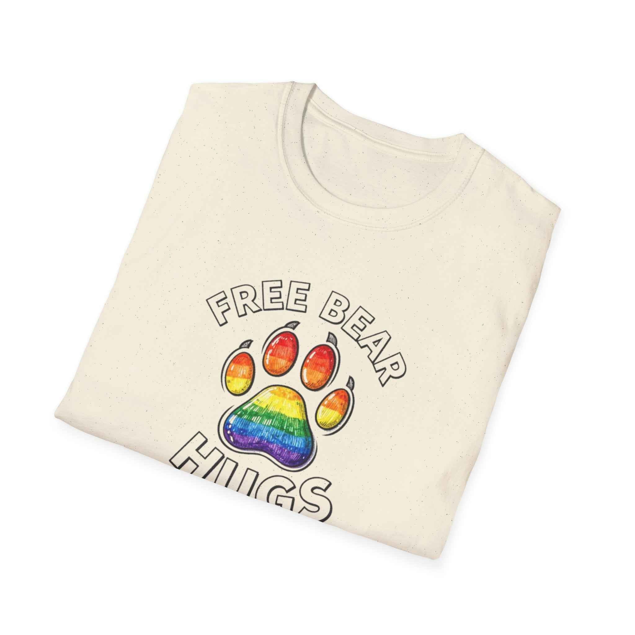Free Bear Hugs Rainbow Paw T-Shirt