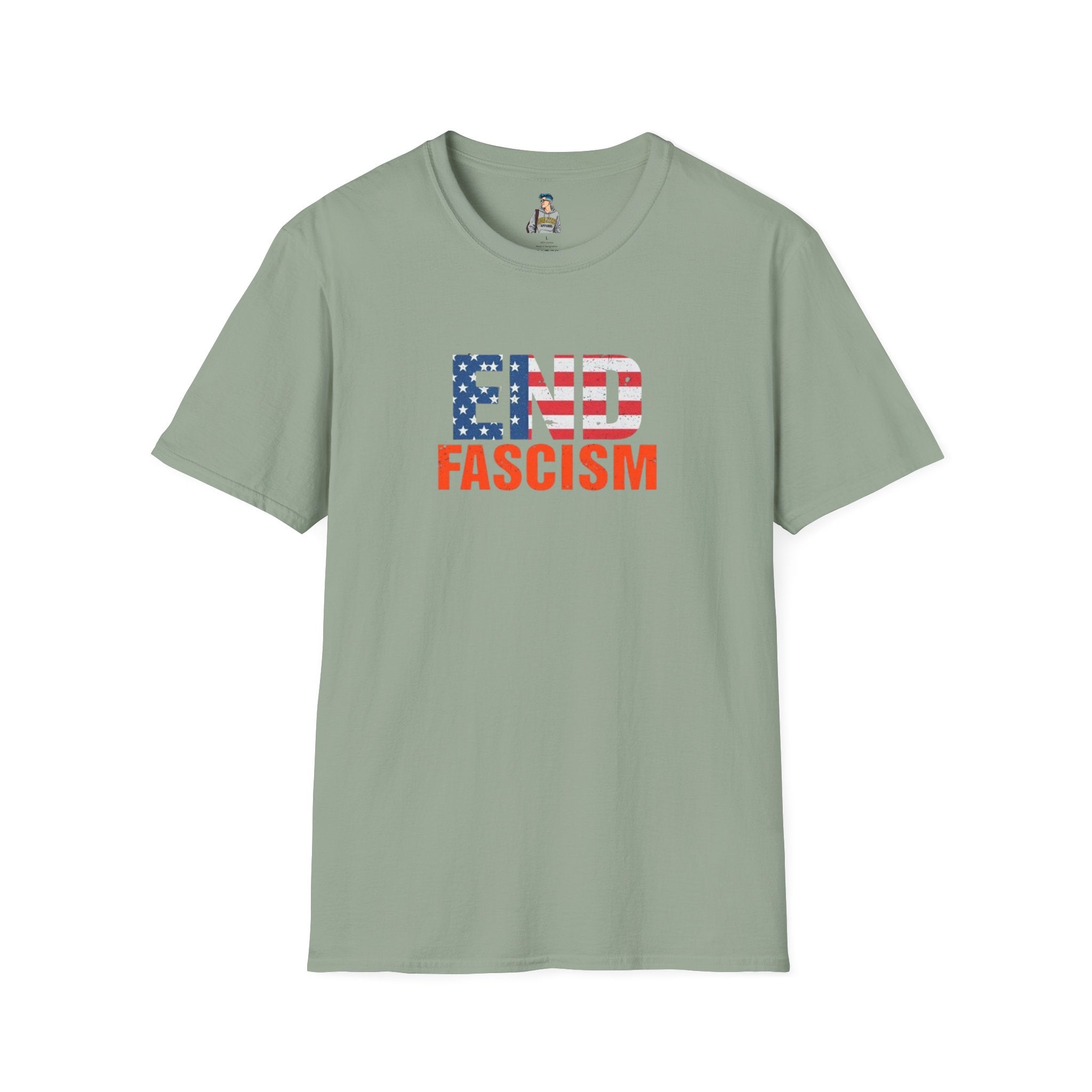 End Fascism Unisex Softstyle T-Shirt | Bold Patriotic Statement Tee