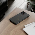 Android OR iPhone Compatible Cases - Gold Line Face Design - Unique Tough Cases