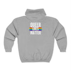 Queer Lives Matter Zip-Up Hoodie - Cozy Outdoor Style
