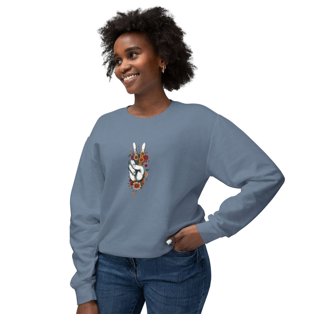 Unisex Lightweight Crewneck Sweatshirt -Grow Peace