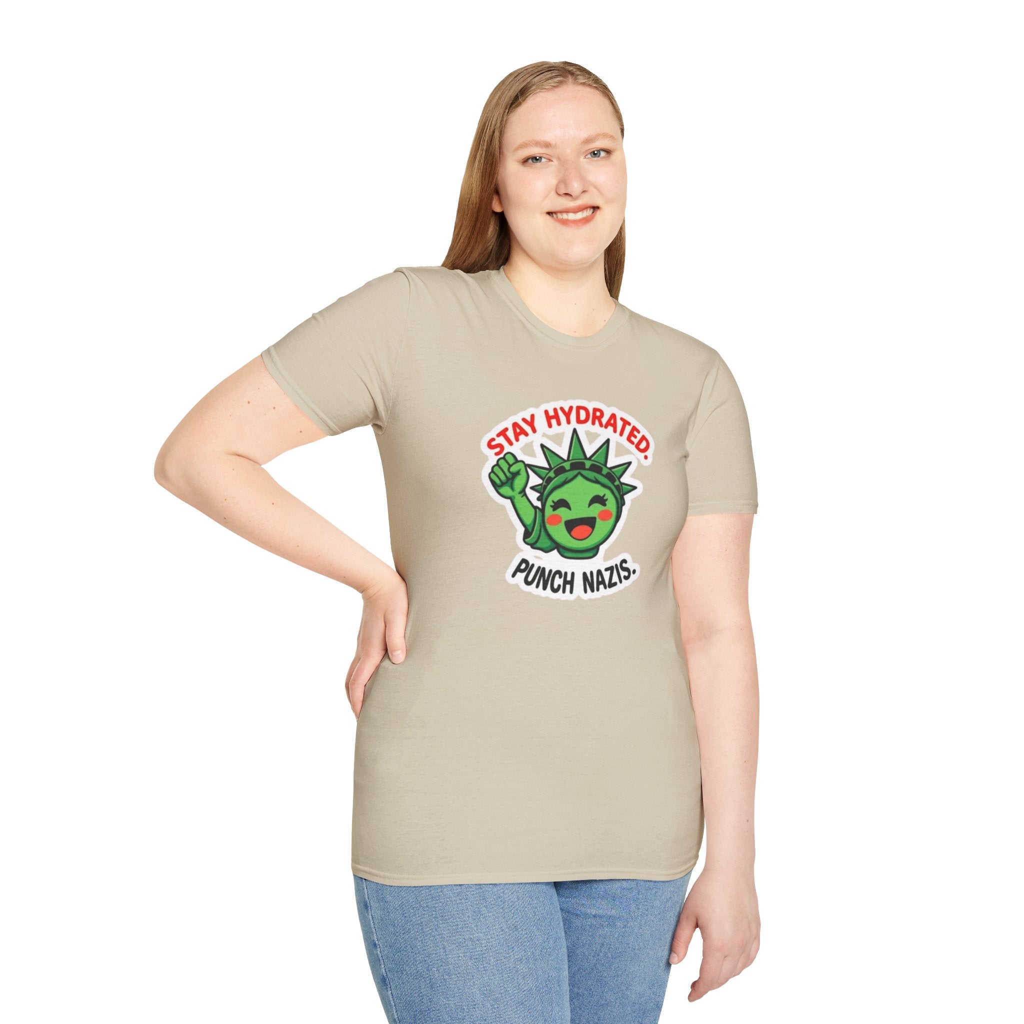 Stay Hydrated, Punch Nazis Funny Political Activism Tee