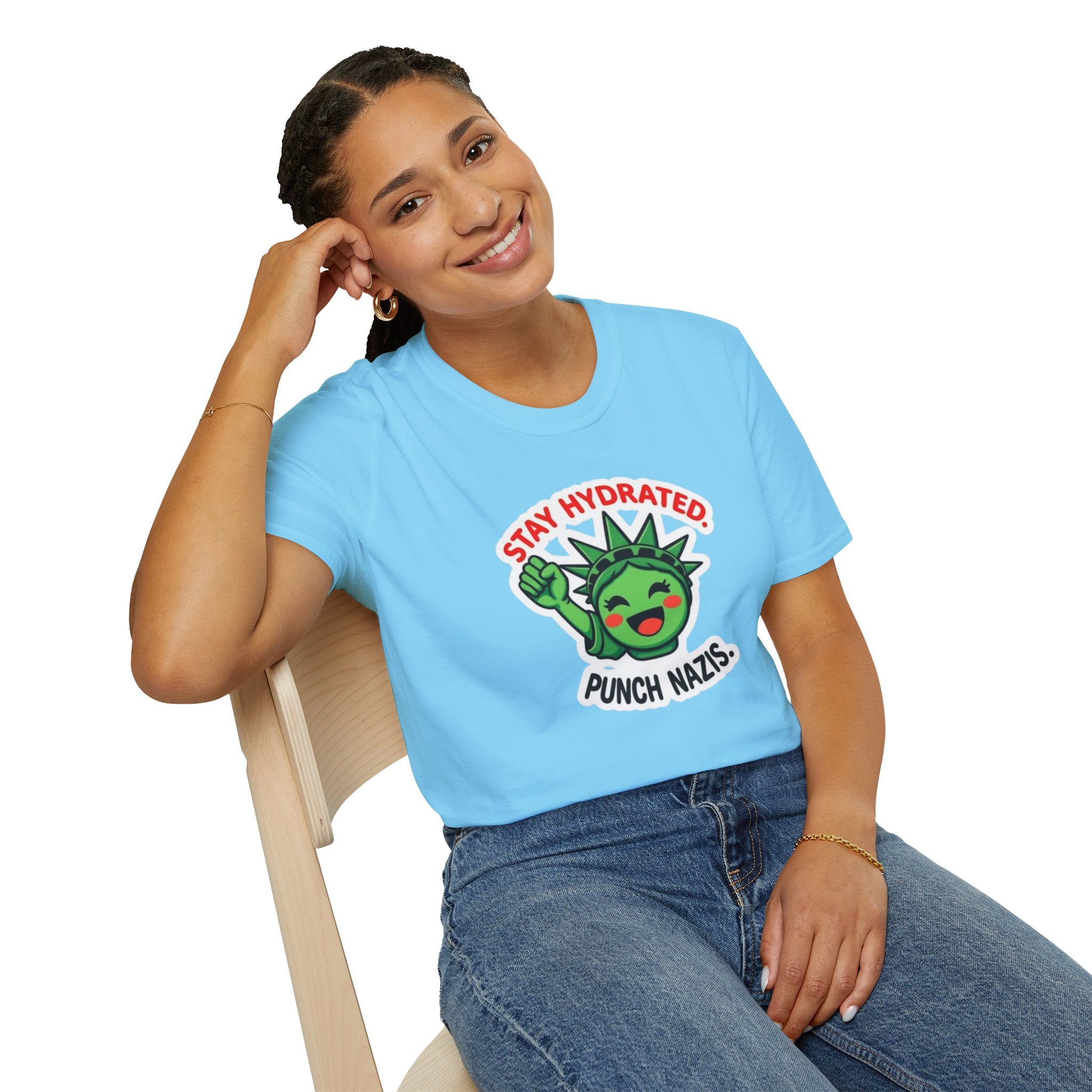 Stay Hydrated, Punch Nazis Funny Political Activism Tee