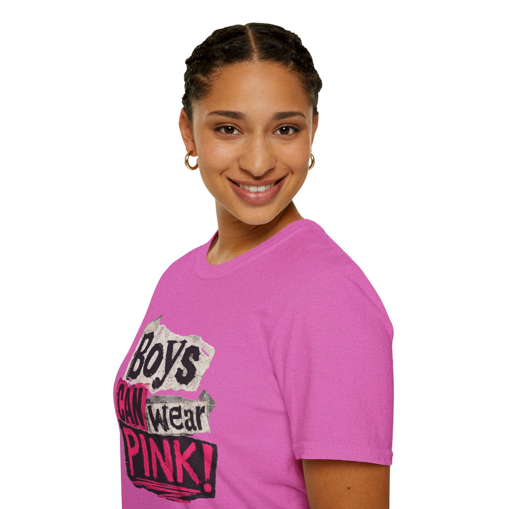 Boys Can Wear Pink T-Shirt — Bold Retro Feminist Graphic Tee
