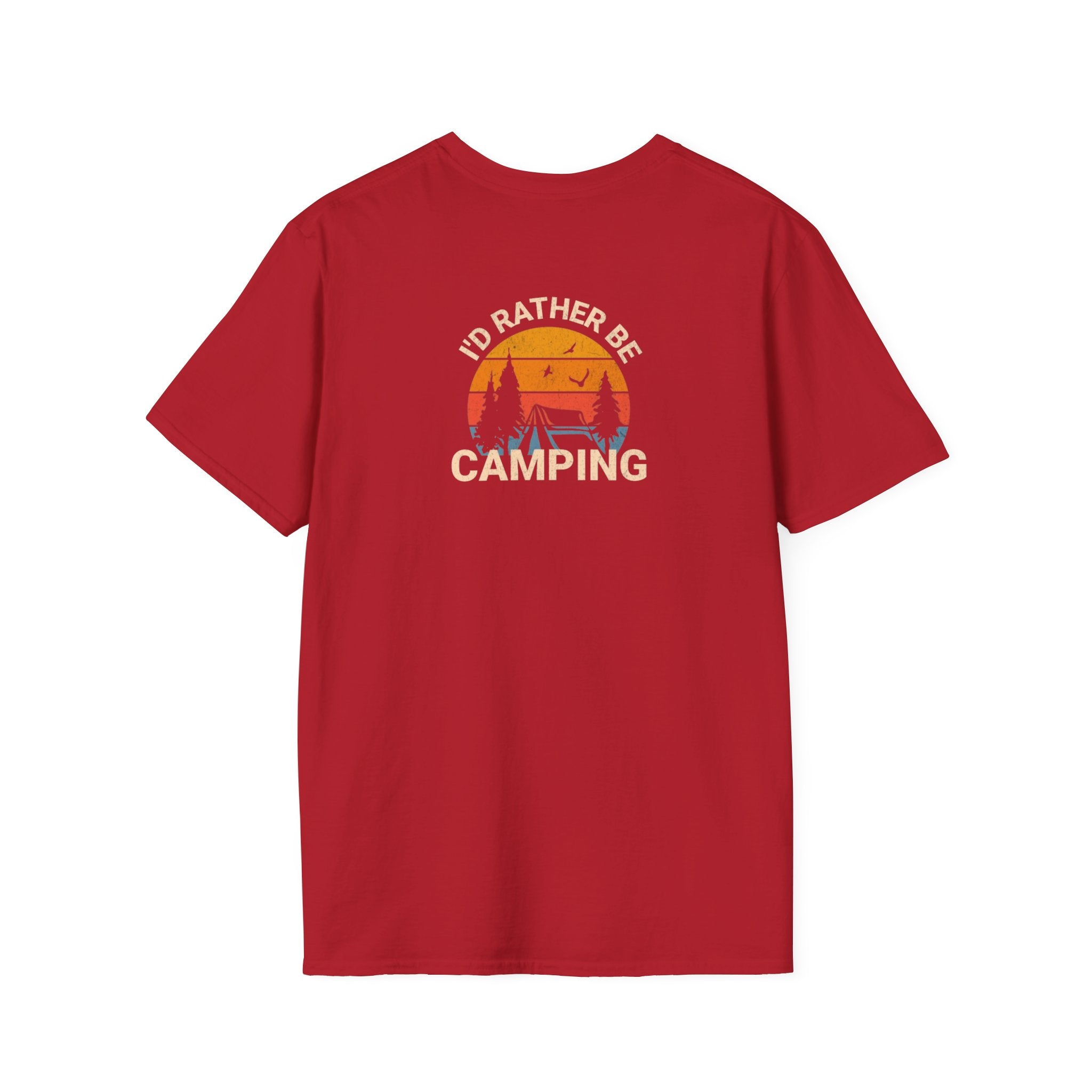 Unisex Softstyle T-Shirt - 'I'd Rather Be Camping' Adventure Tee