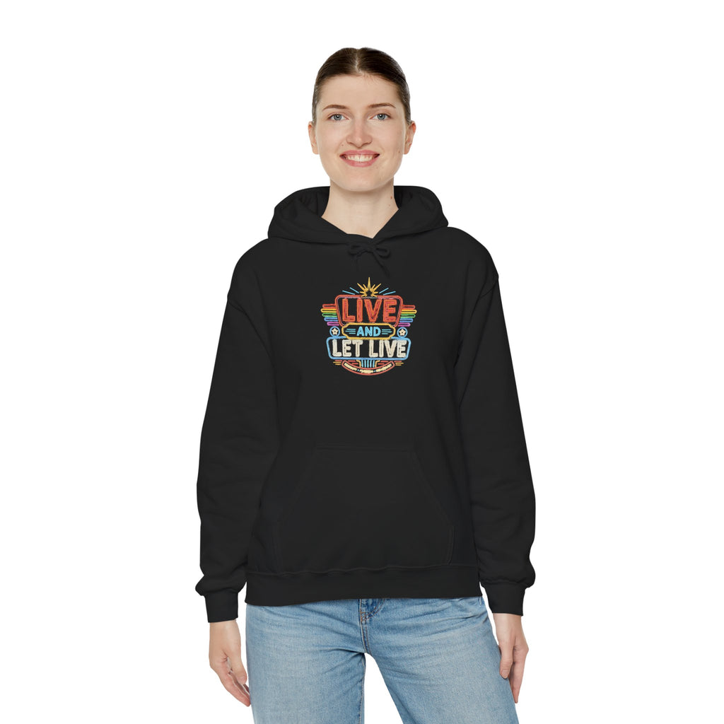 Live And Let Live Hoodie — Retro Peace Graphic Pullover
