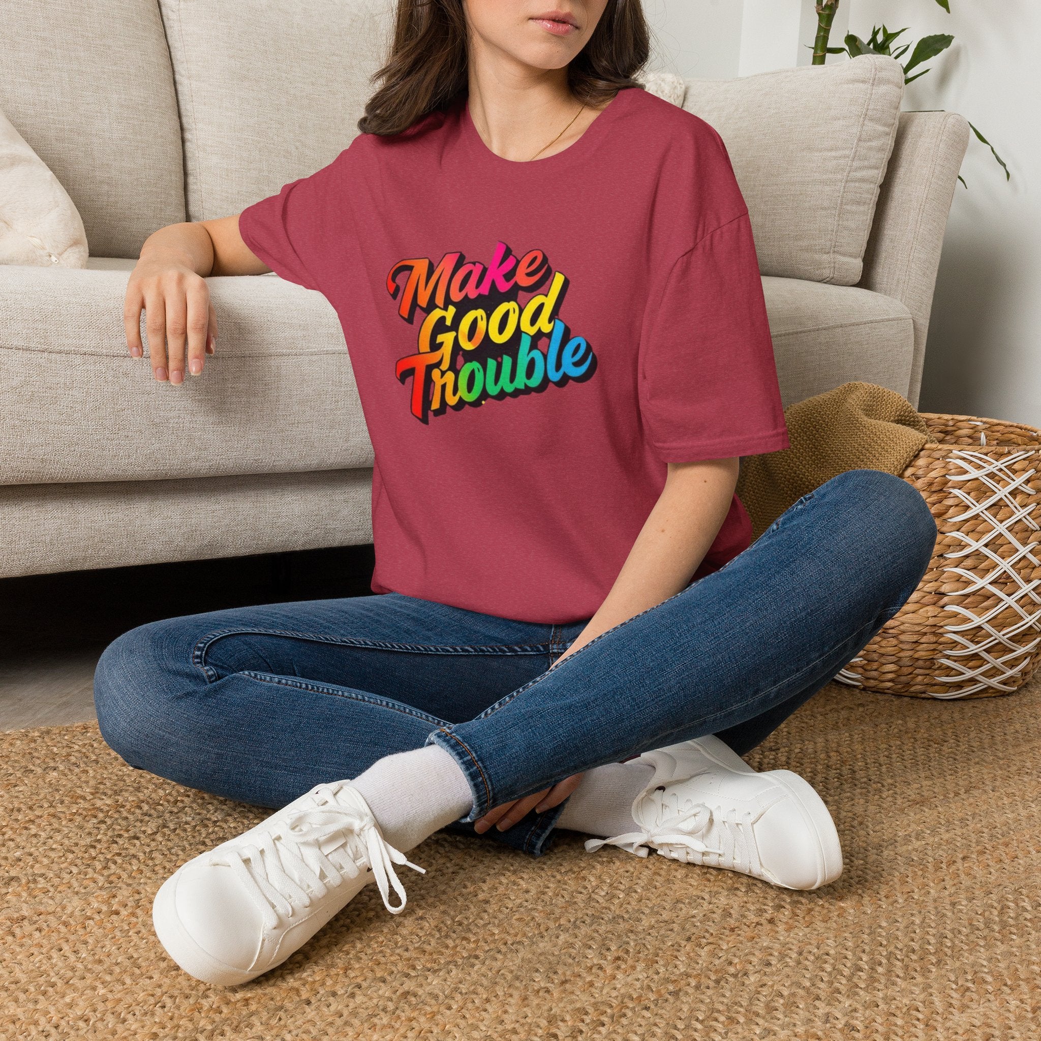 Make Good Trouble' Rainbow T-Shirt