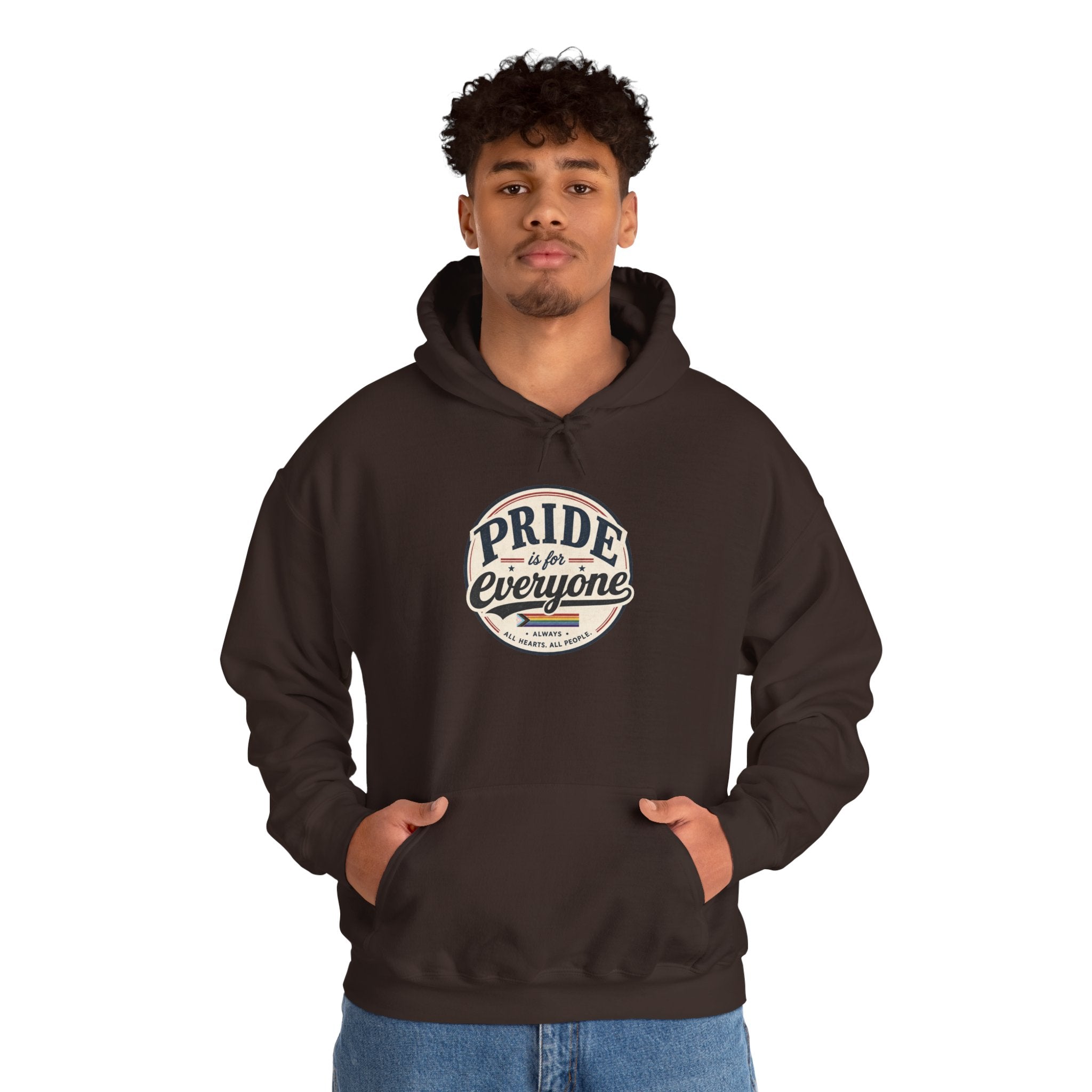 Pride Is For Everyone Pullover Hoodie — Vintage Graphic Inclusivity Sweatshirt