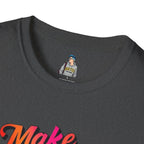 Inspirational Unisex Softstyle T-Shirt - 'Make Good Trouble' Rainbow Statement Tee