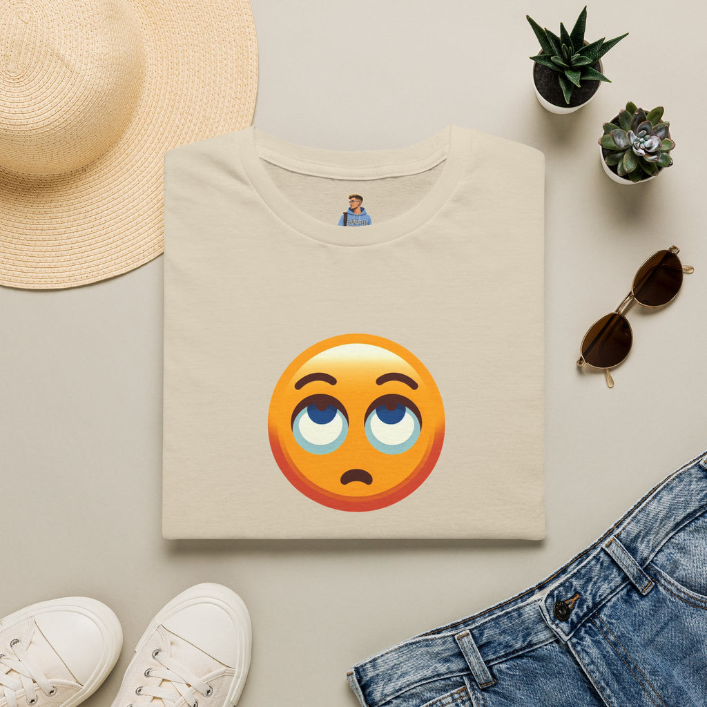 Unisex Softstyle T-Shirt with Eye Roll Emoji | Casual Graphic Tee for Everyday Humor