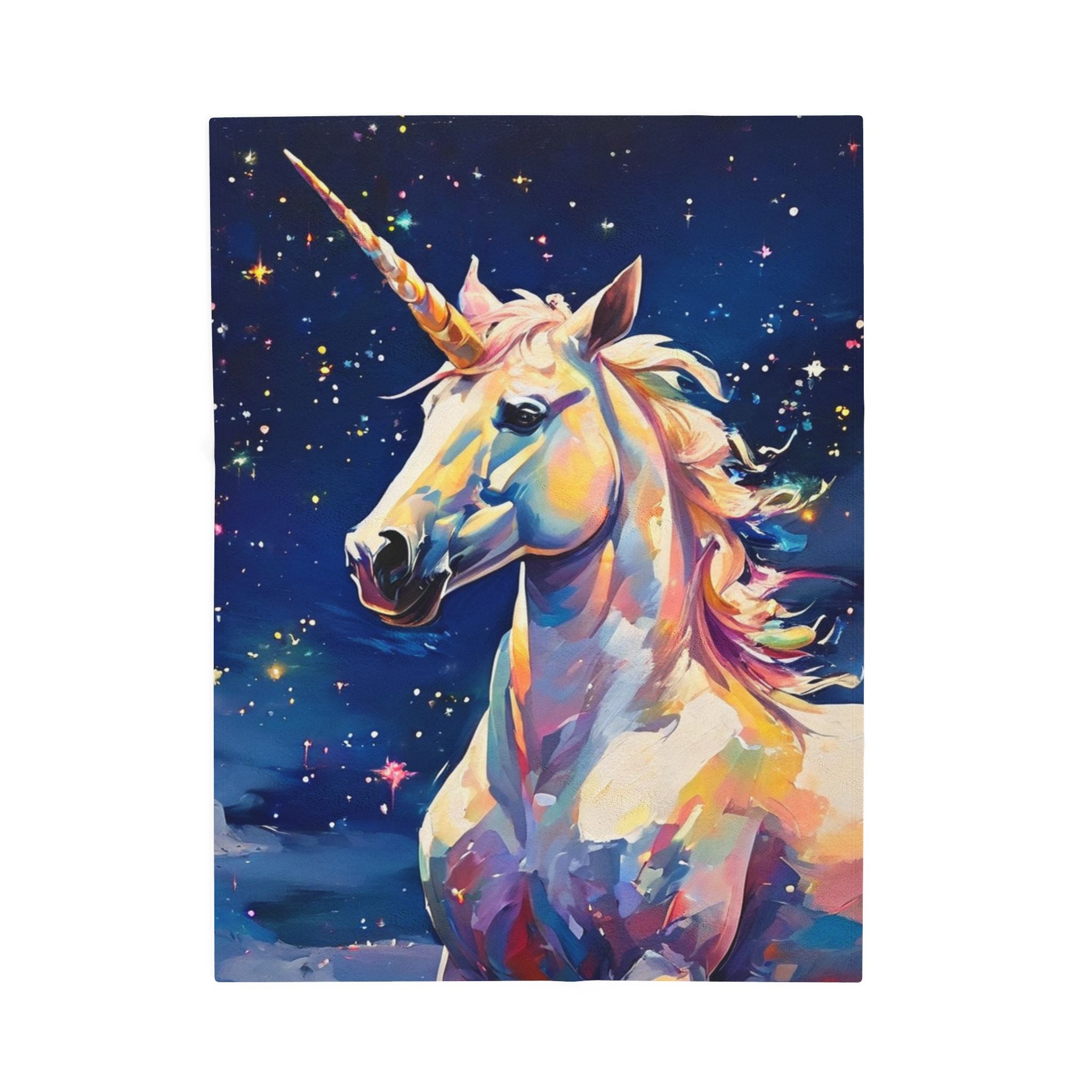 Unicorn Galaxy Velveteen Plush Blanket