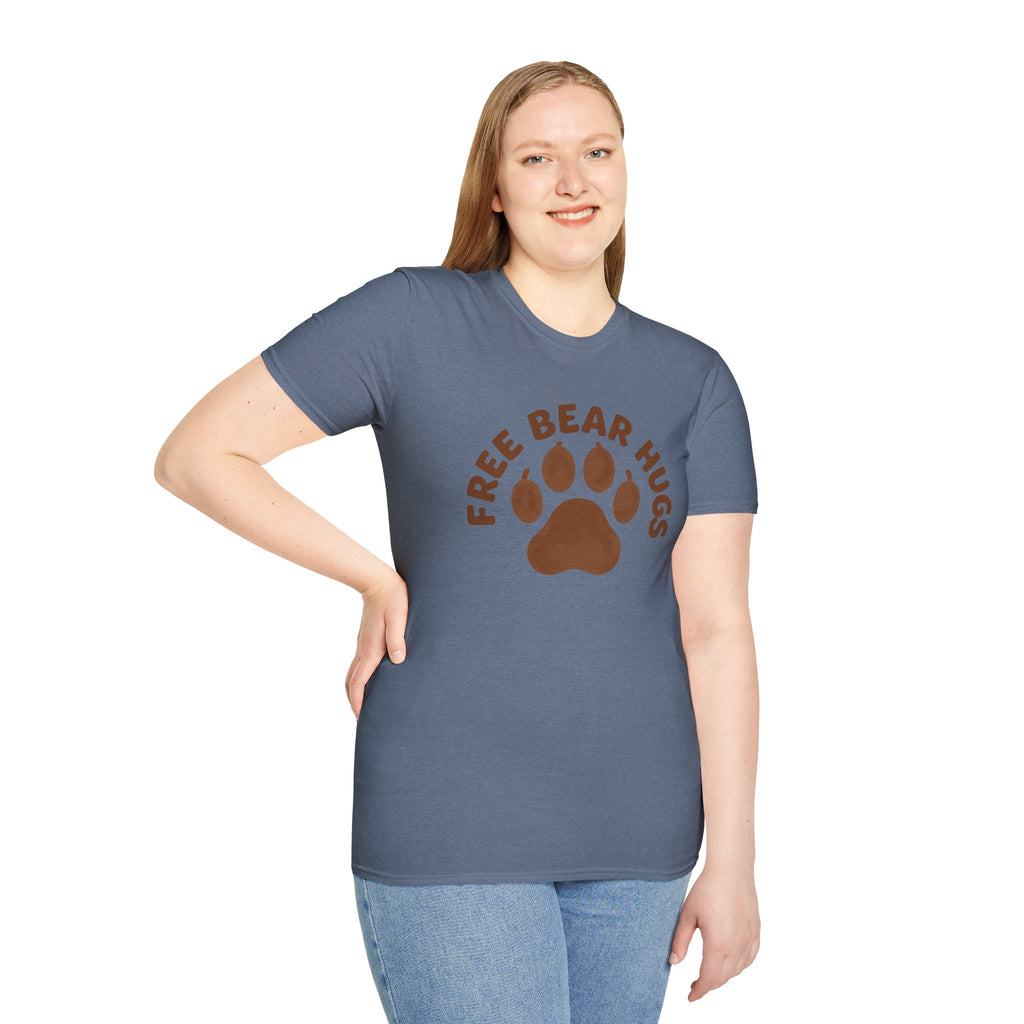 Free Bear Hugs T-Shirt — Cute Paw Print Wildlife Tee