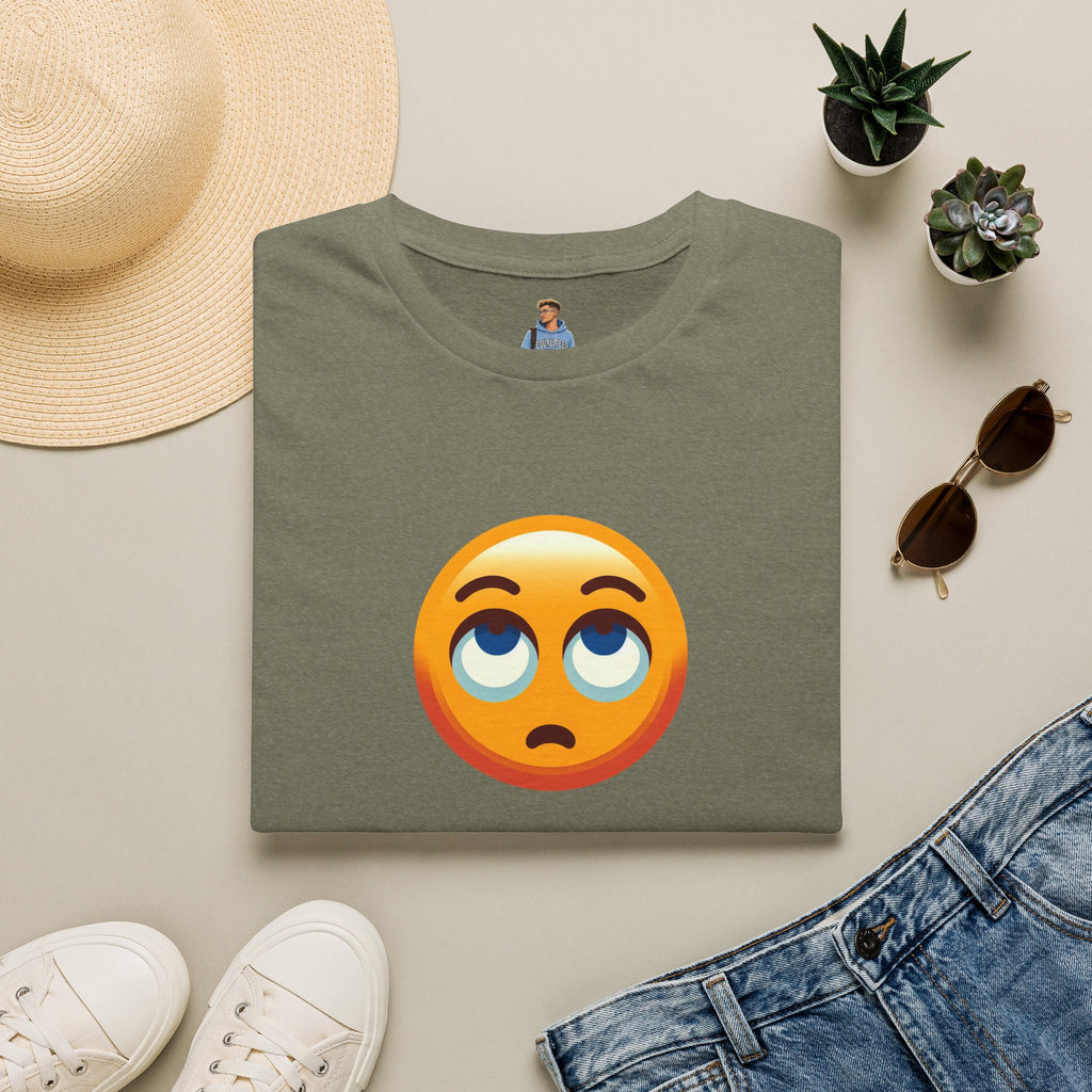 Unisex Softstyle T-Shirt with Eye Roll Emoji | Casual Graphic Tee for Everyday Humor