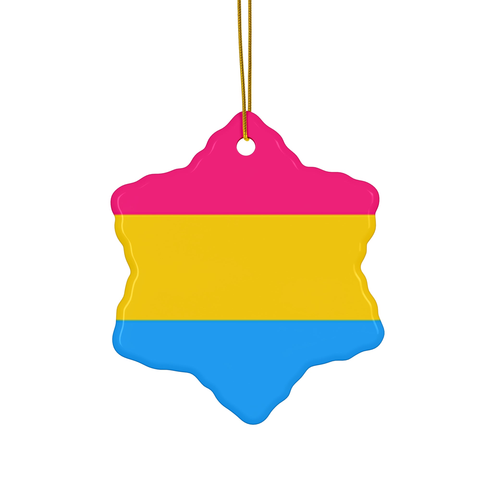 Pansexual Pride Ceramic Ornament - 4 Colorful Shapes for Celebrations