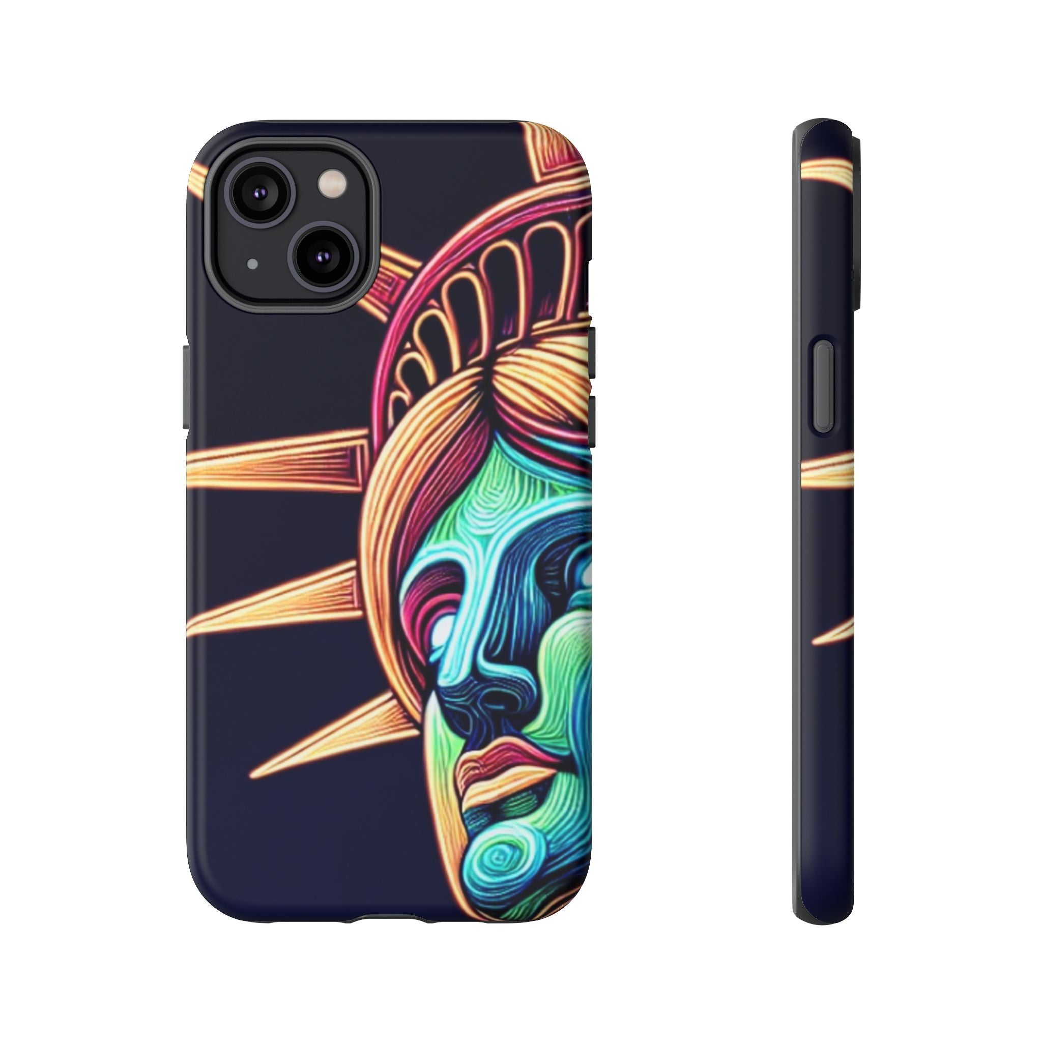 Statue of Liberty Neon Glowing Art Tough Case for Android & iPhone