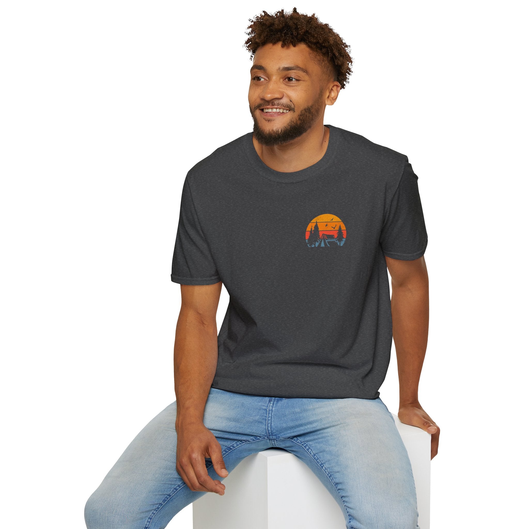 Unisex Softstyle T-Shirt - 'I'd Rather Be Camping' Adventure Tee