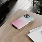 Pastel Cloud Tough Phone Case for iPhone Pink & Blue Gradient Protective Cover