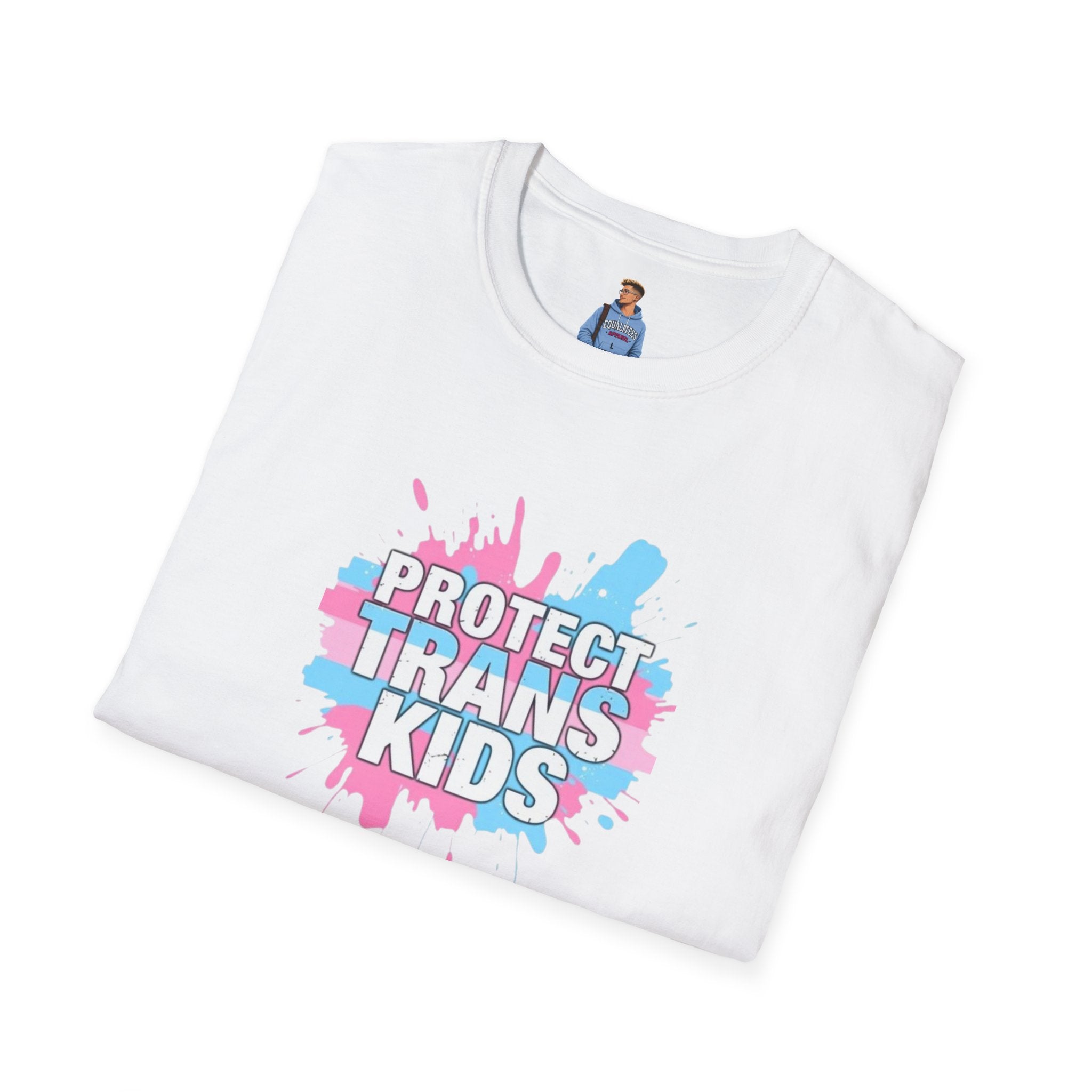 Protect Trans Kids Unisex Softstyle T-Shirt - Supportive LGBTQ+ Apparel