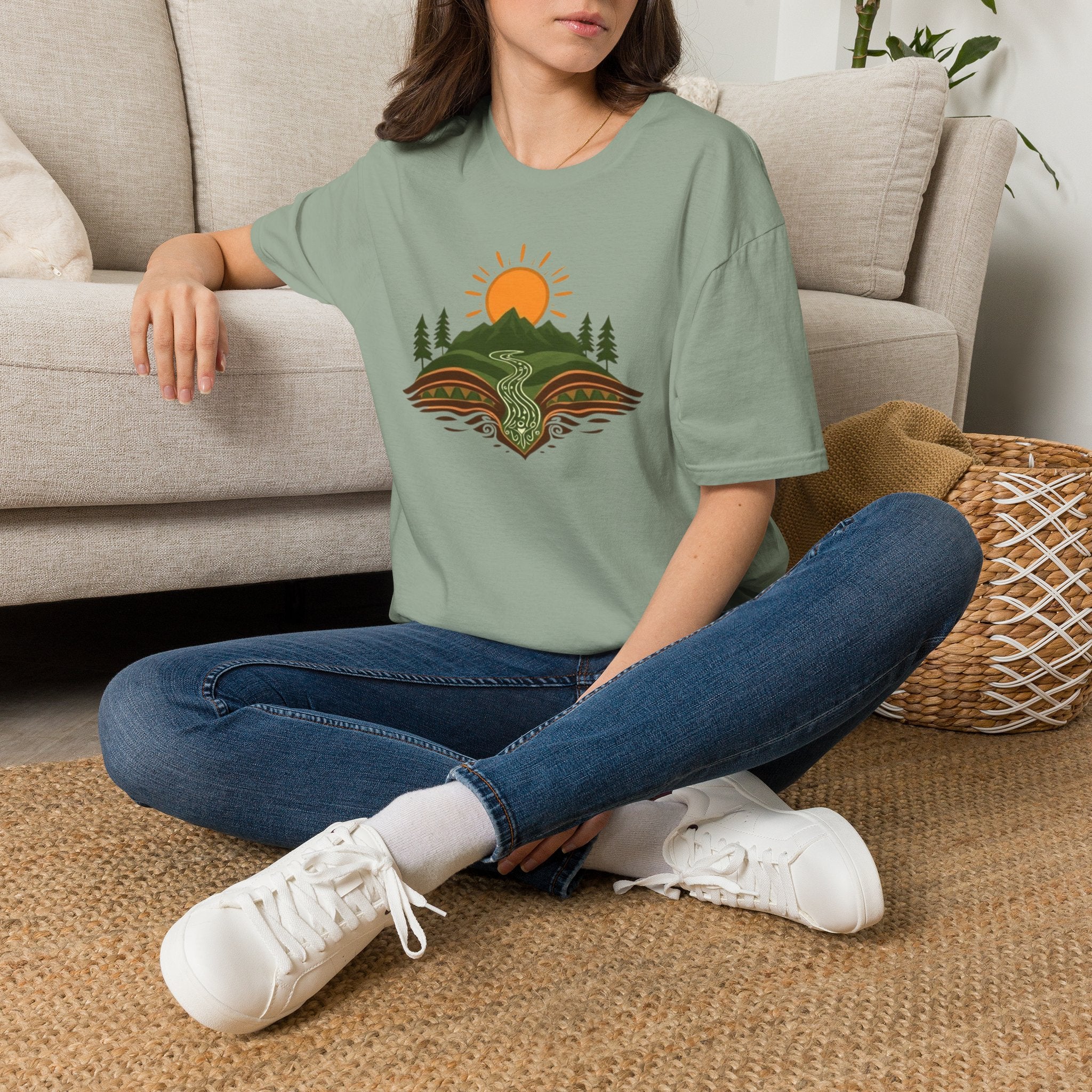 Mountain Scene Unisex Softstyle T-shirt