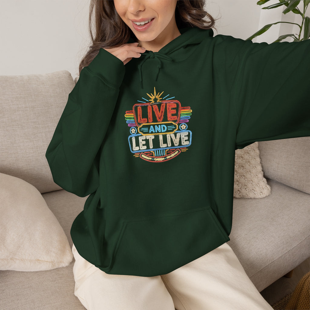 Live And Let Live Hoodie — Retro Peace Graphic Pullover