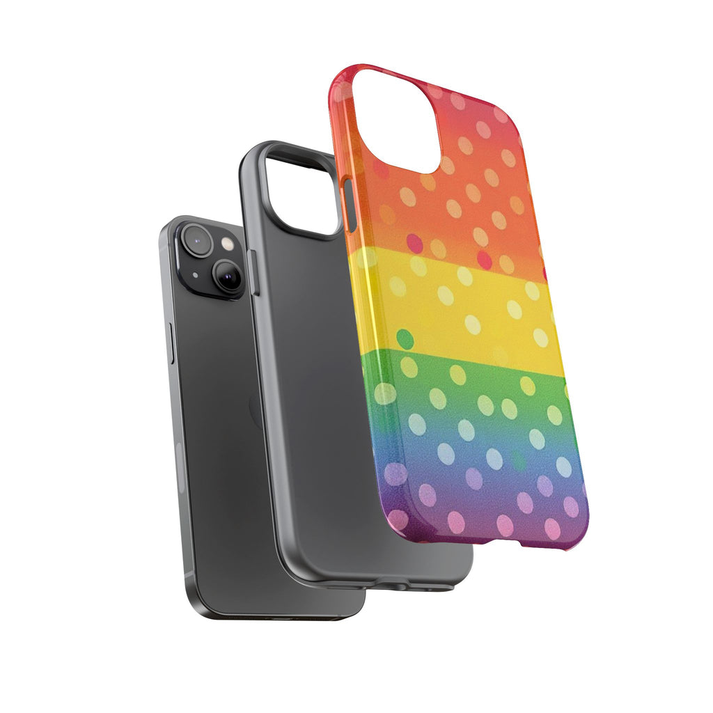 Rainbow Polka Dot Tough Phone Case for iPhone