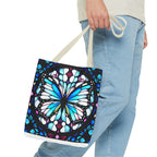 Colorful Butterfly Stained Glass Design Tote Bag