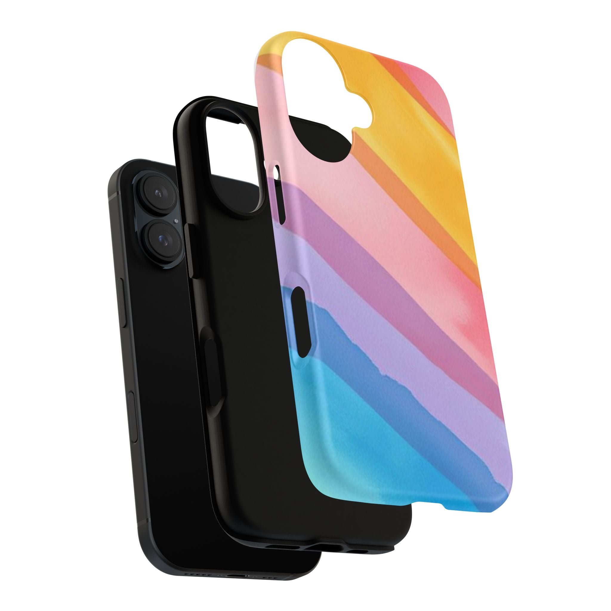 Colorful Diagonal Watercolor Tough Phone Case for iPhone