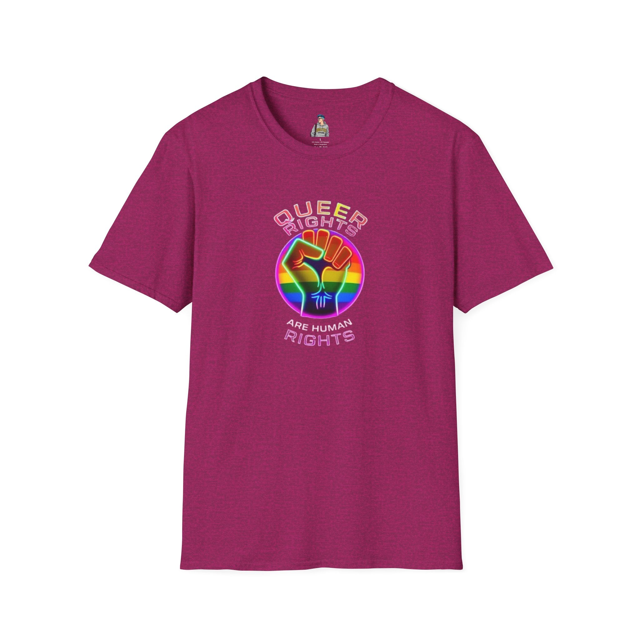 Unisex Softstyle T-Shirt - Queer Rights Are Human Rights Statement Tee