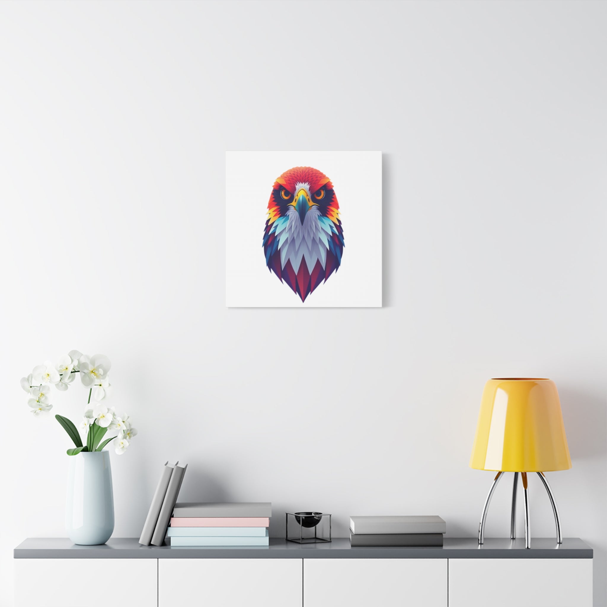 Vibrant Falcon Wall Art - Matte Stretched Canvas, Colorful Bird Decor