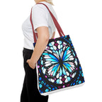 Colorful Butterfly Stained Glass Design Tote Bag