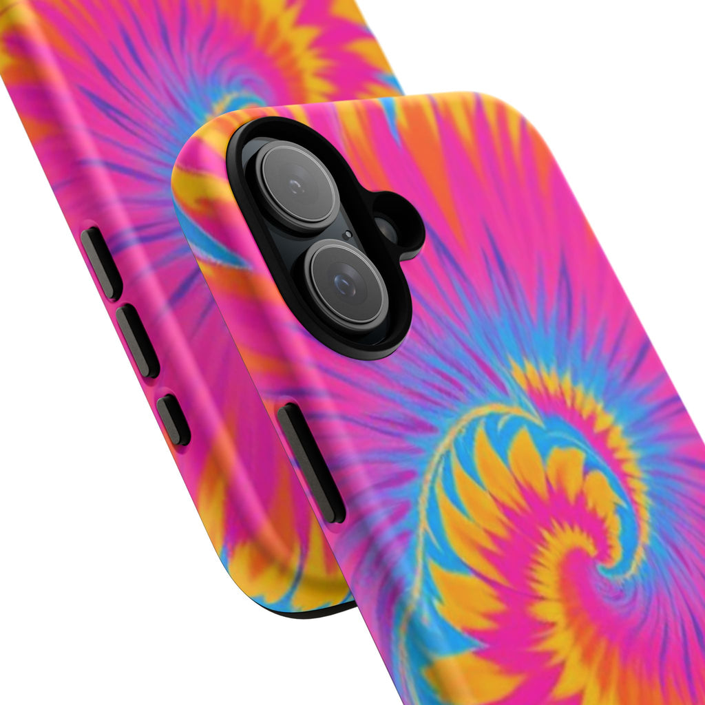 Vibrant Tie-Dye Swirl Protective Tough Case for iPhone