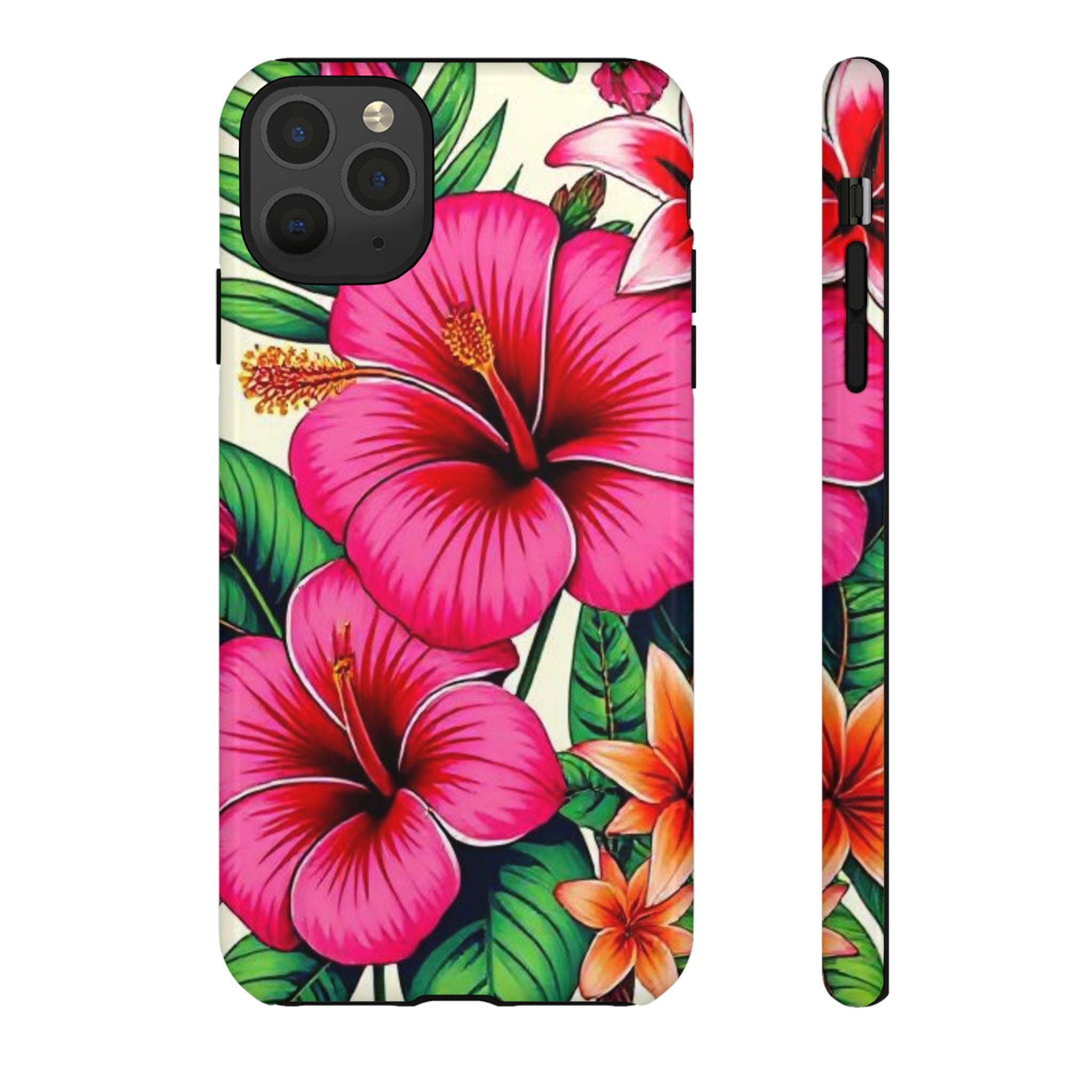 Tropical Hibiscus Phone Case for iPhone — Floral Tough Protective Cover
