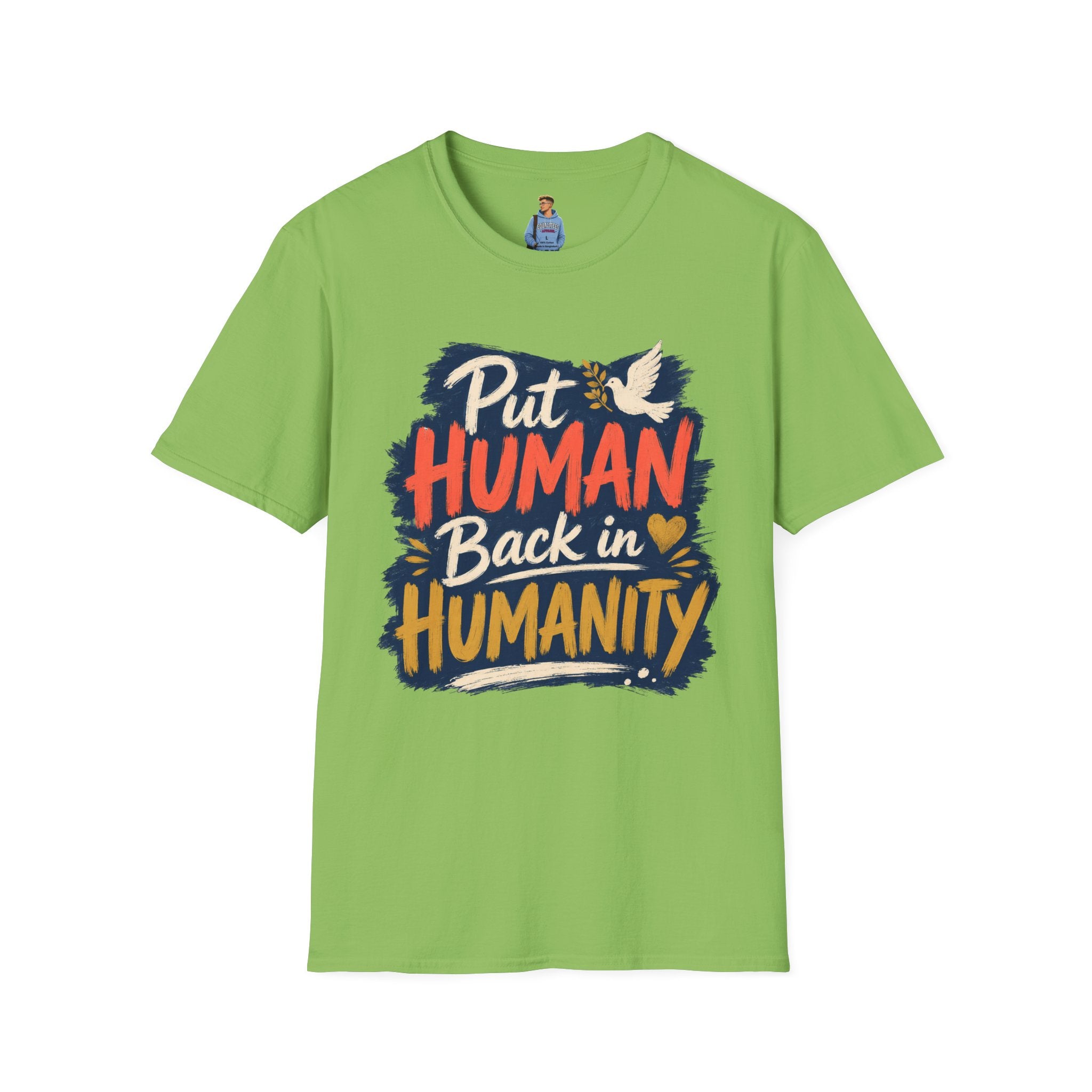 Put Human Back in Humanity T-Shirt — Inspirational Peace Dove Tee