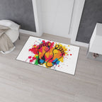 Vibrant Rainbow Footprints Heavy Duty Floor Mat - Artistic Home Decor