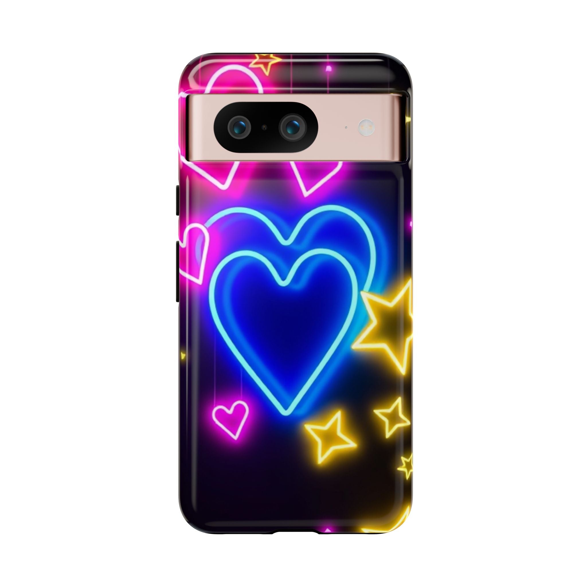 Android OR iPhone Compatible Cases - Neon Love Design - Unique Tough Cases