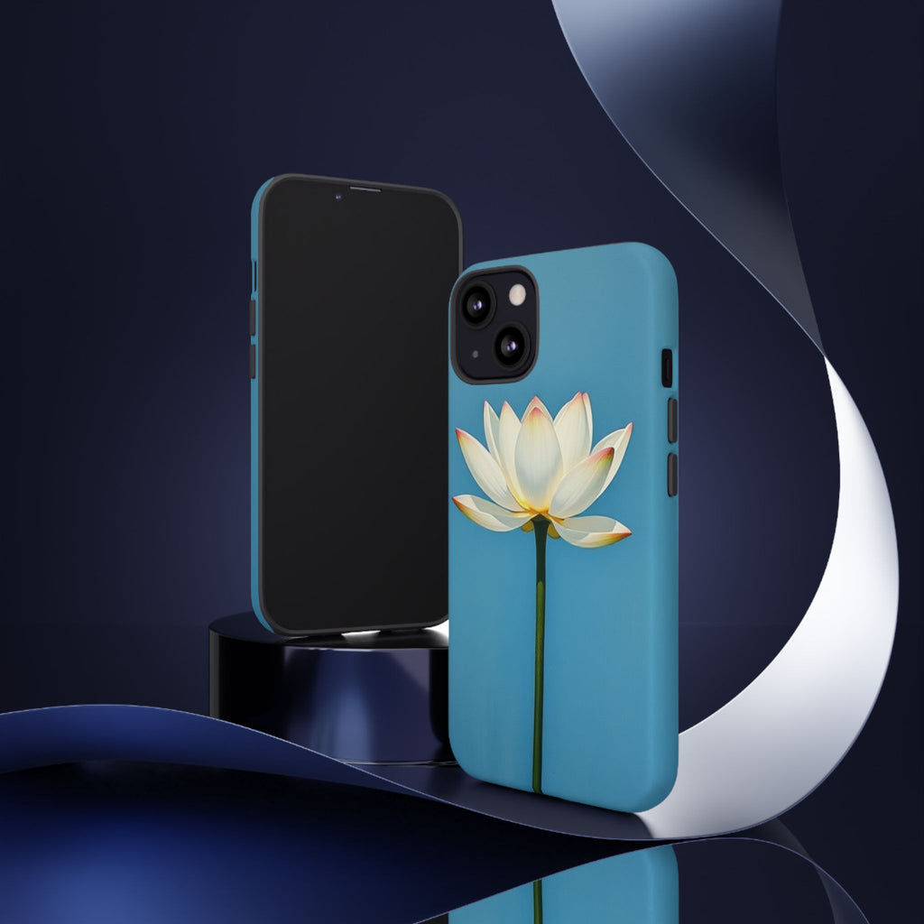 Open White Peace Lily Design Tough Case For Android & iPhone