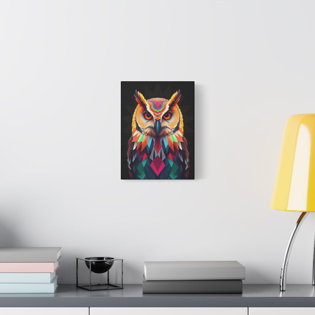 Colorful Owl Canvas Wall Art - 1.25" Stretched Matte