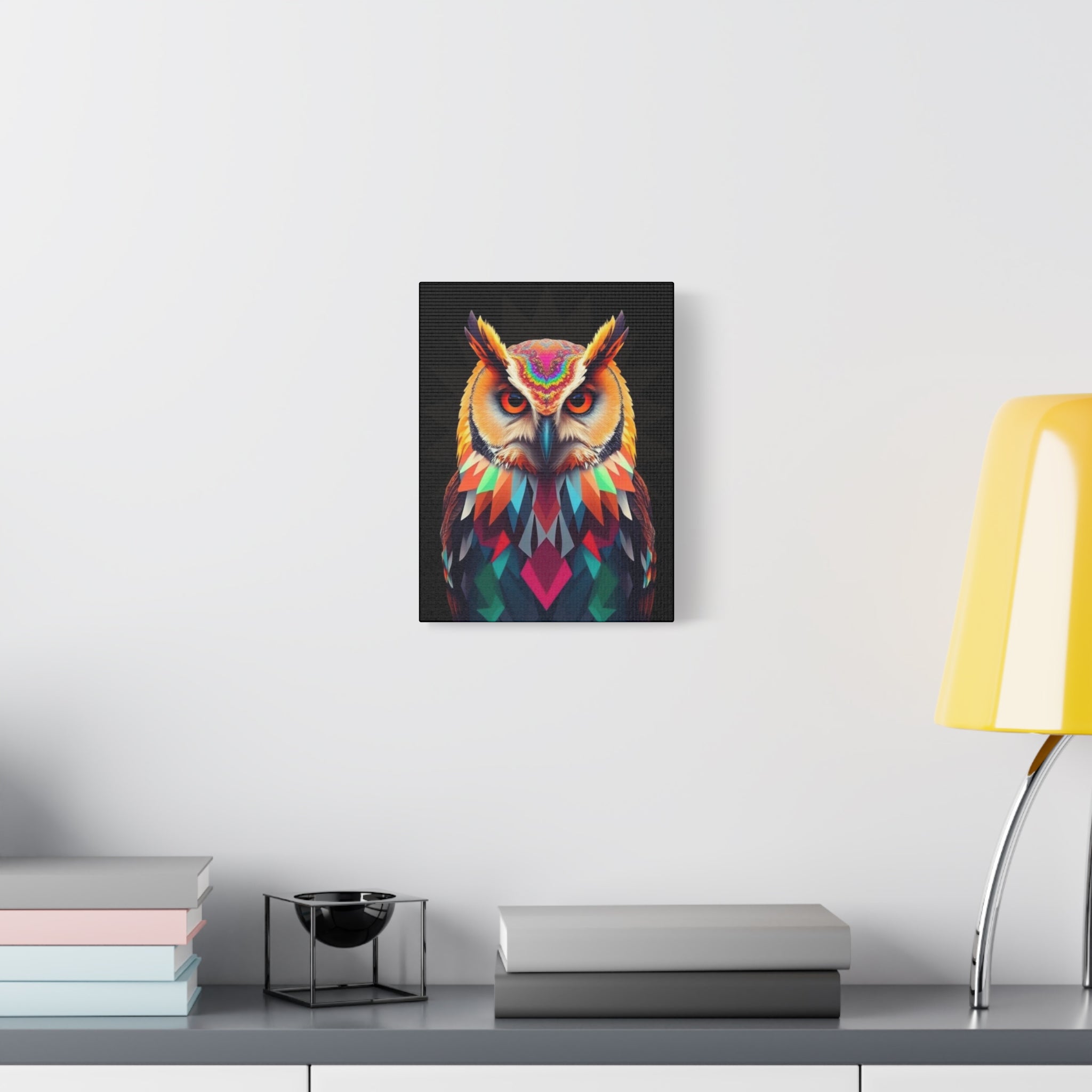 Colorful Owl Canvas Wall Art - 1.25" Stretched Matte