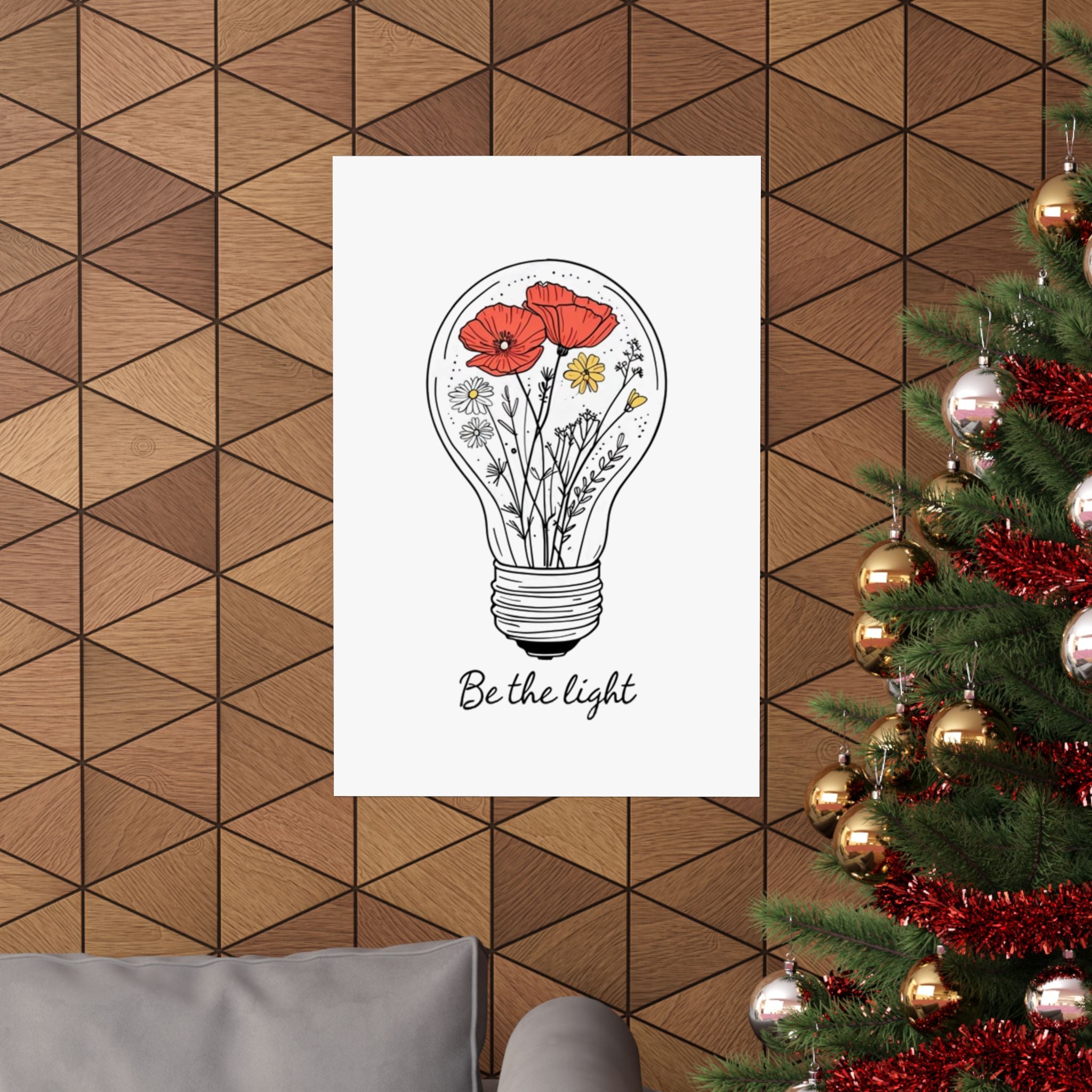 Inspirational Matte Vertical Poster - 'Be the Light'