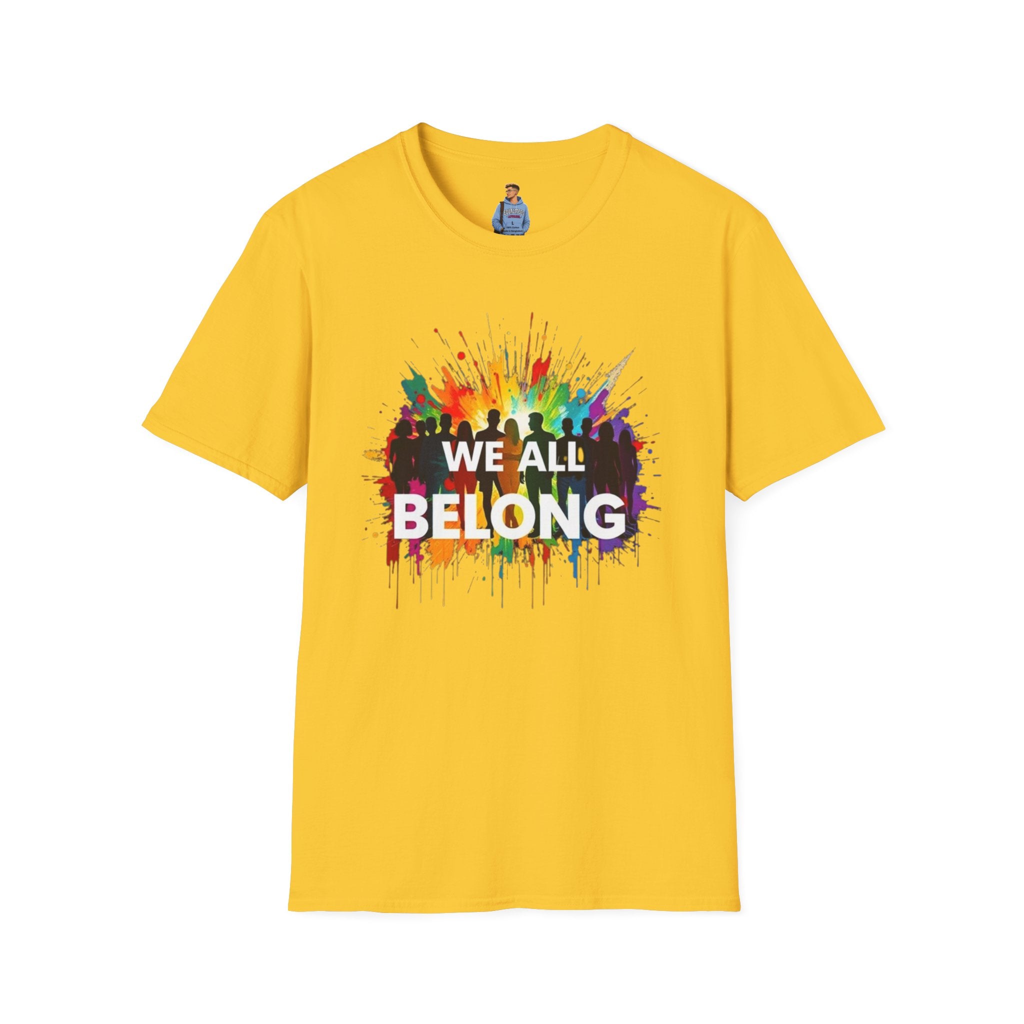 We All Belong Unisex Softstyle T-Shirt - Colorful Pride Tee