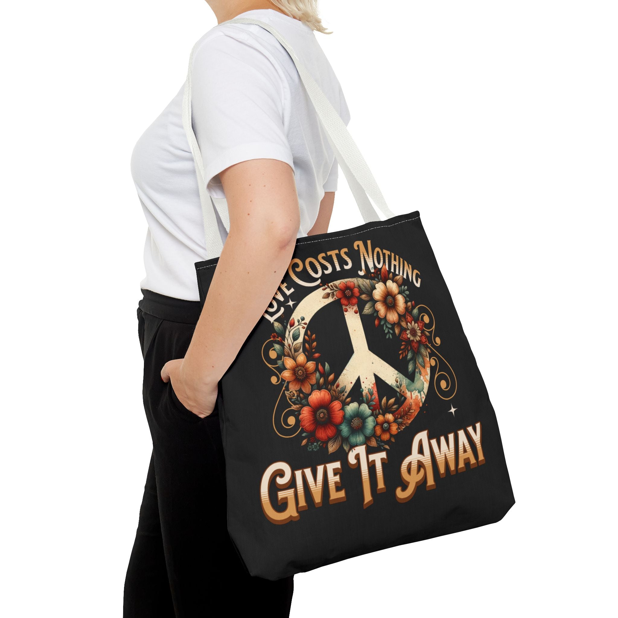 Love Costs Nothing, Give It Away Flag Tote Bag