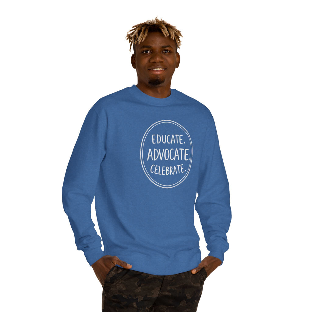 Educate, Advocate, Celebrate Incognito Pride Unisex Crew Neck Sweatshirt