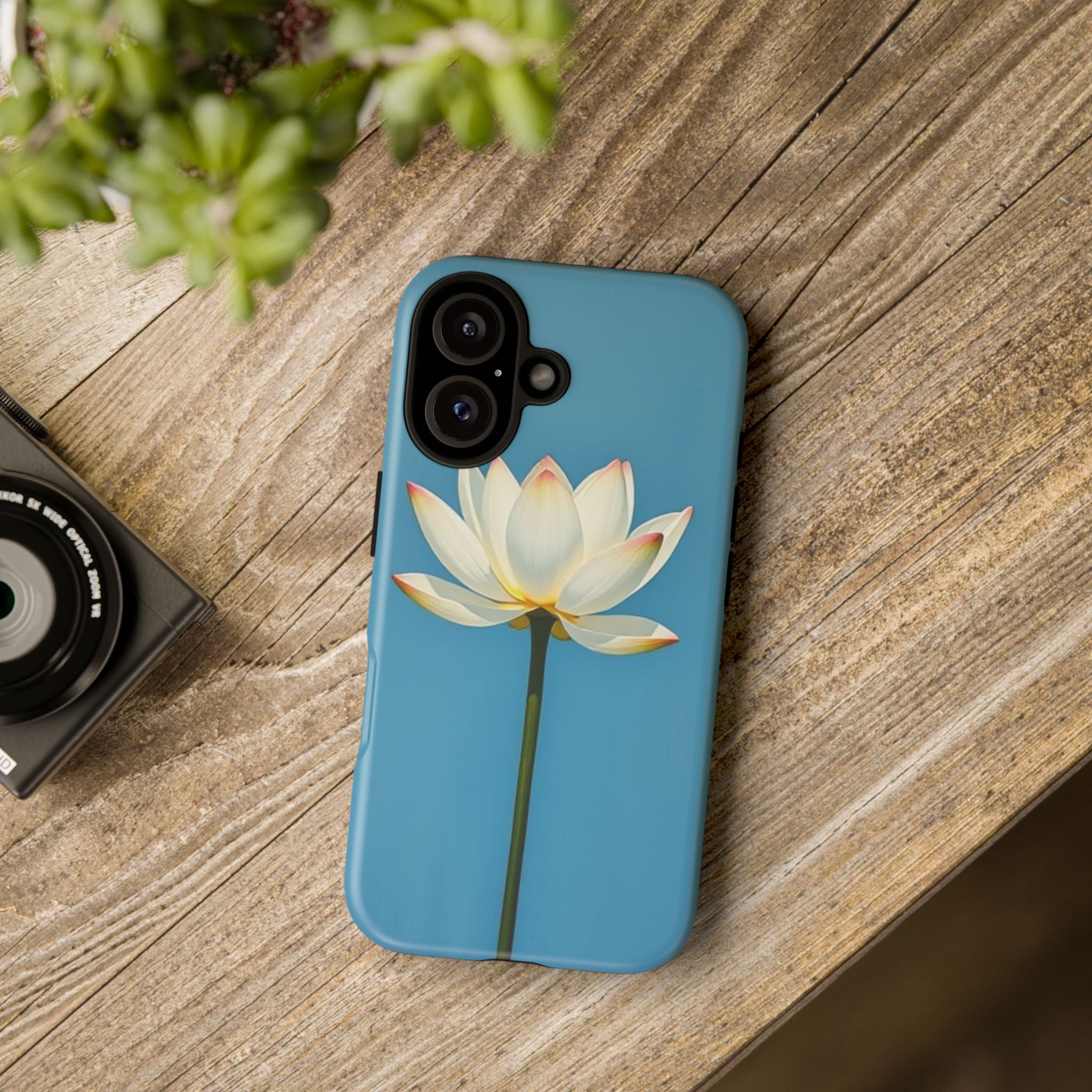 Open White Peace Lily Design Tough Case For Android & iPhone