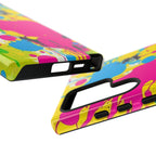 Android OR iPhone Compatible Cases - Crazy Retro Color Splash Design - Unique Tough Cases