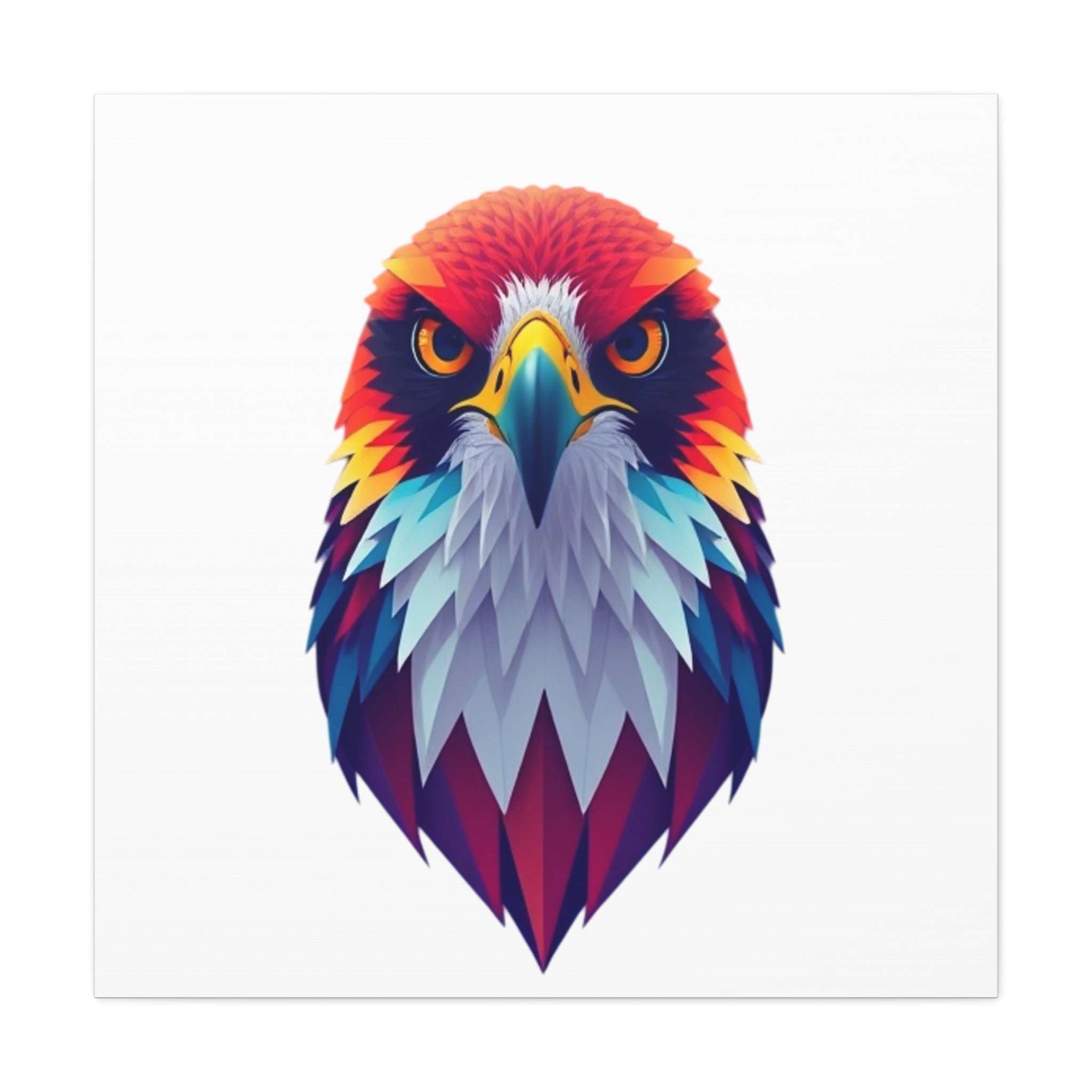 Vibrant Falcon Wall Art - Matte Stretched Canvas, Colorful Bird Decor