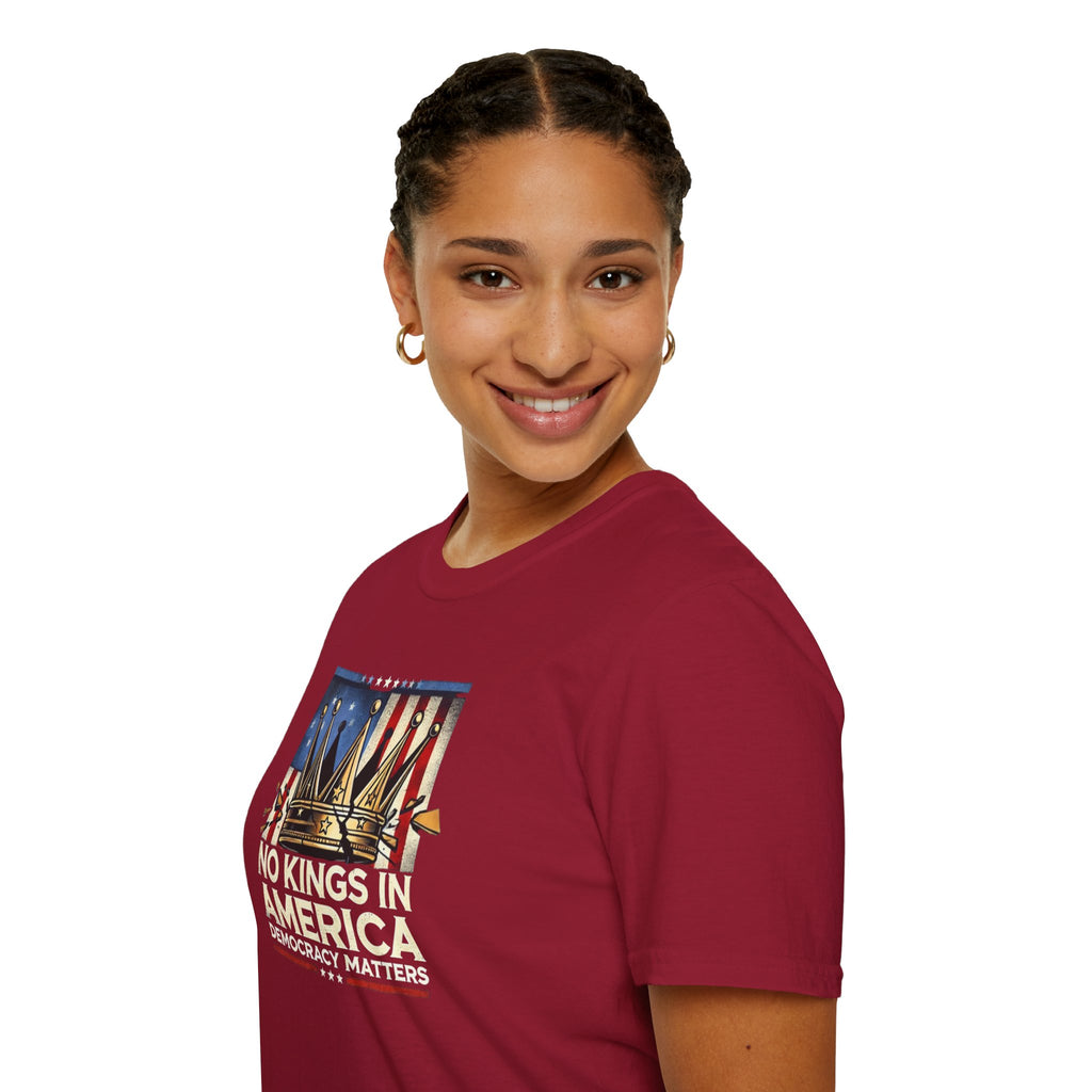 No Kings in America-Democracy Matters  Unisex Softstyle T-Shirt