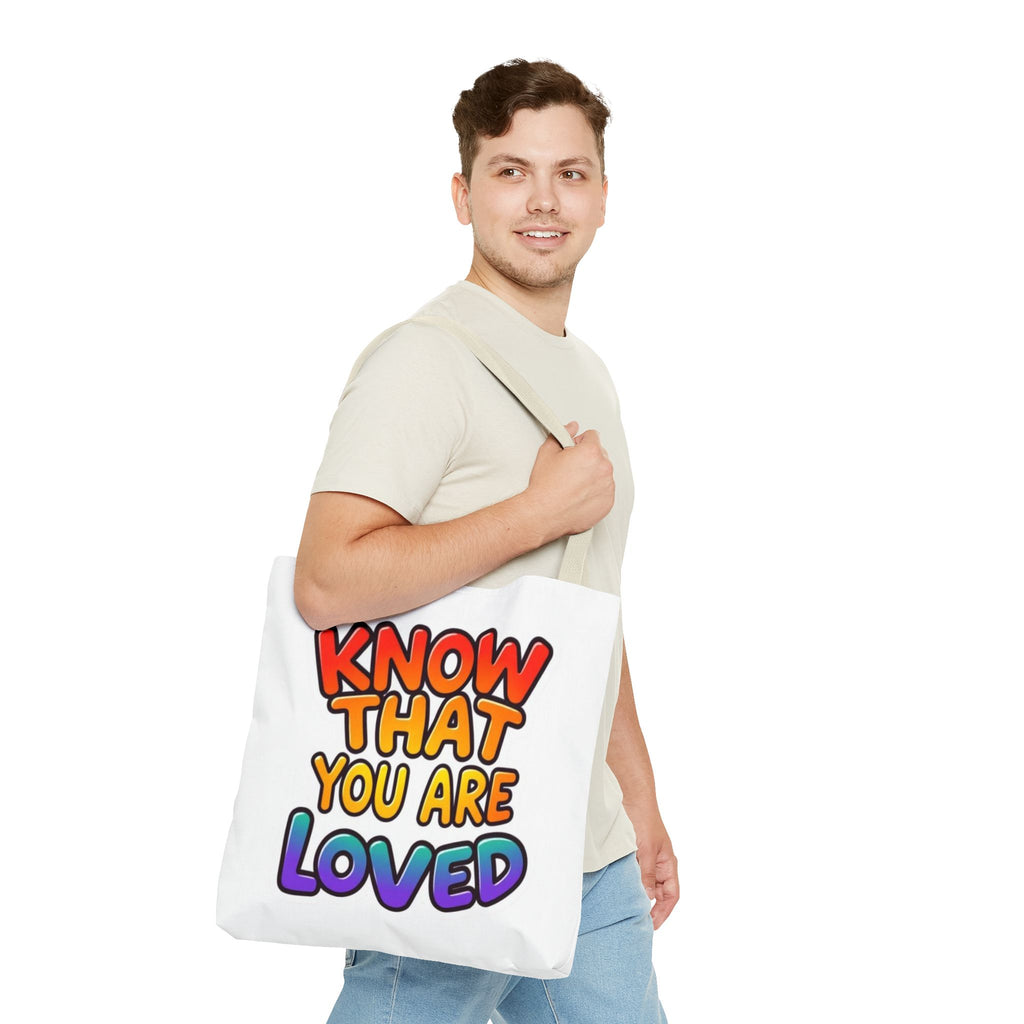 Know That You Are Loved Text Design Tote Bag